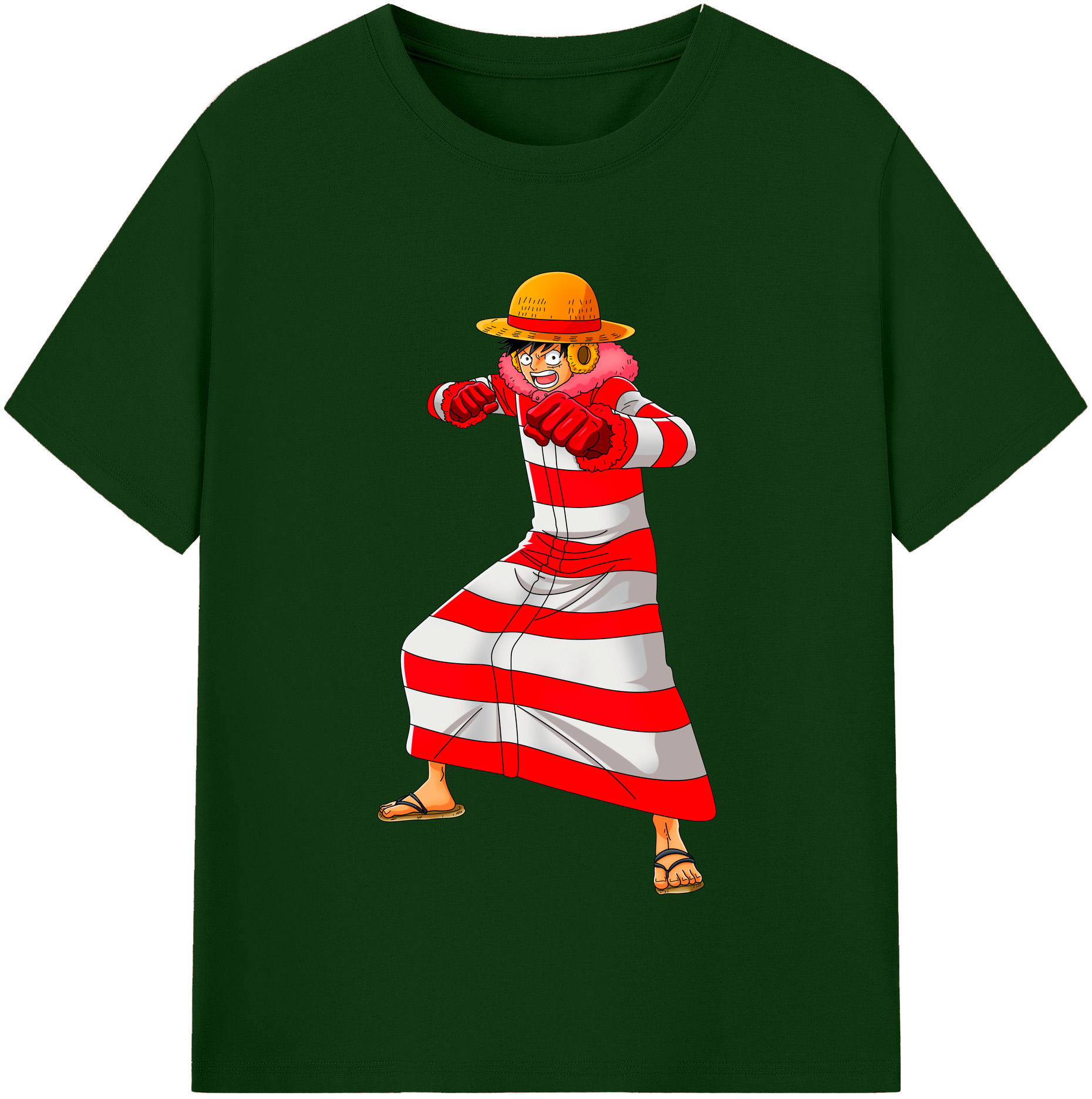ワンピース モンキー・D・ルフィ ONE PIECE Monkey D. Luffy 綿100％半袖Tシャツ（フロントプリント）